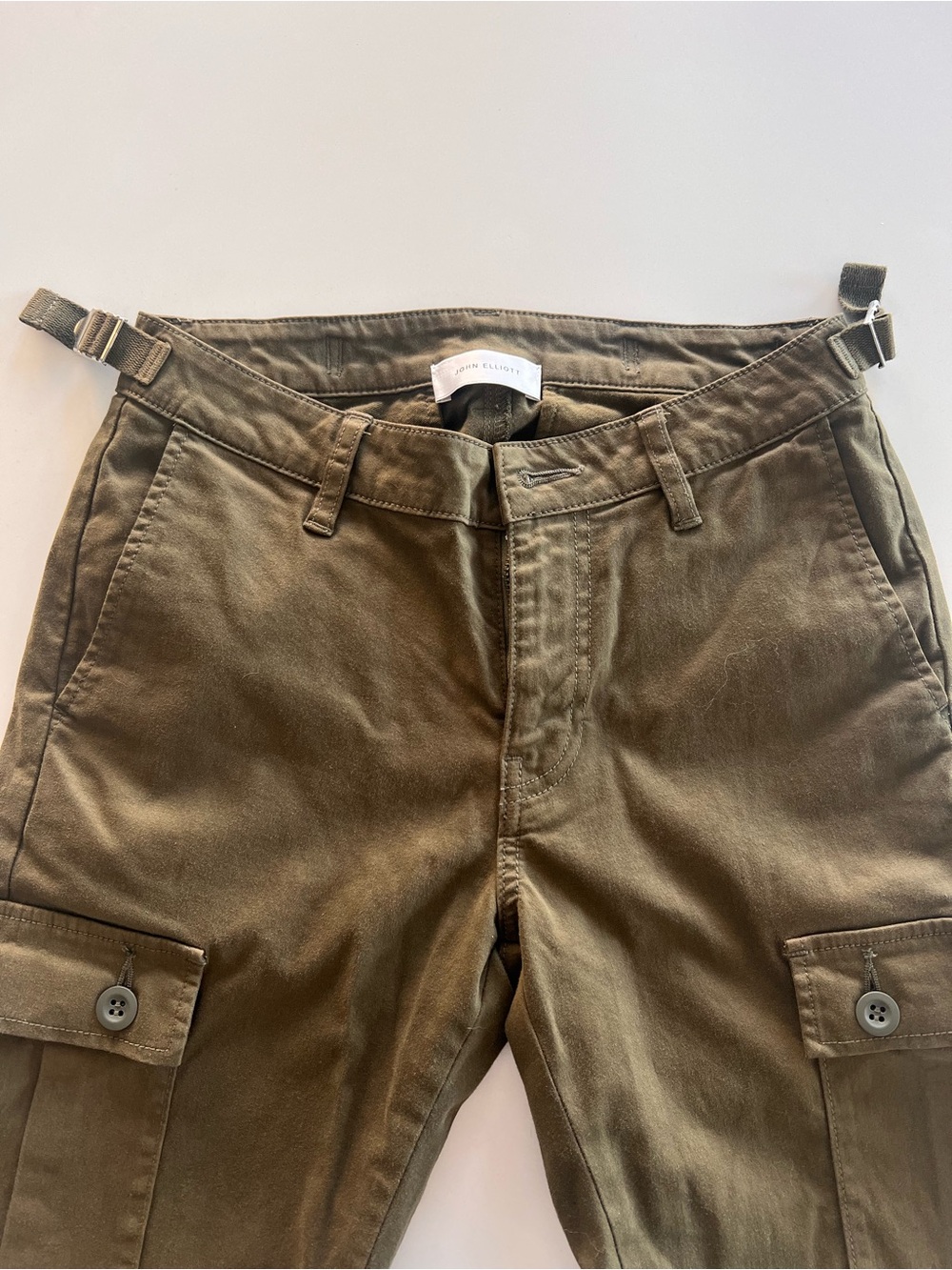 John Elliott Military Olive Cargo Trousers